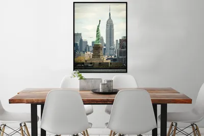 Produktbild von MuchoWow® MuchoWow® Gerahmtes Poster New York - Bild - Architektur 60x80 cm - Poster mit zchwarzem Bilderrahmen - Premium - Wanddeko Wohnzimmer