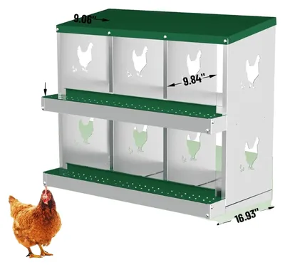Image de Poulaillers, matériau galvanisé, plusieurs options de compartiments, vert, 6 trous