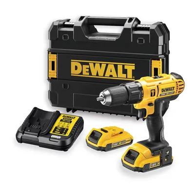 Zdjęcie produktu dla Dewalt DCD776D2T-QW - Młotowiertarka XR 18V z 2 akumulatorami litowo-jonowymi 2Ah i walizką TSTAK