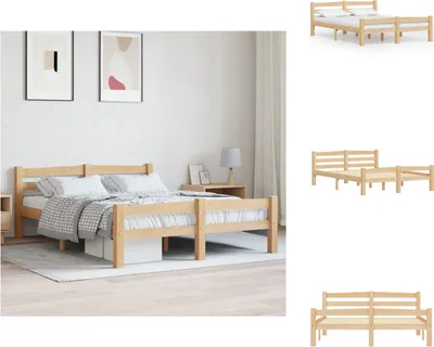 Produktbild von vidaXL Massivholzbett Kiefer 140x200 cm - Betten & Bettgestelle