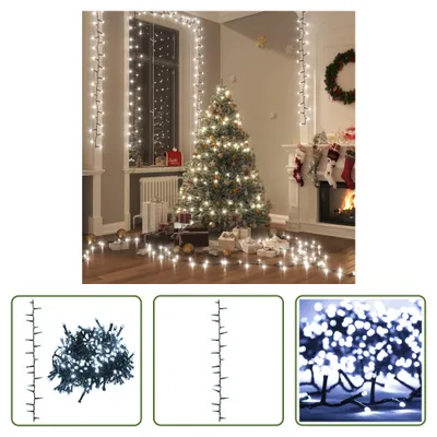 Image de The Living Store Guirlande lumineuse à LED 3000 LED blanc froid 65 m PVC