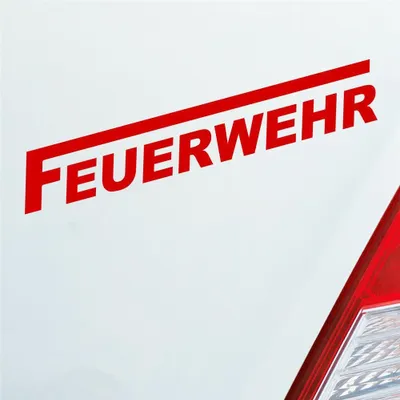 Produktbild von Auto Aufkleber Feuerwehr langes F Leben Retten Löschen Bergen 19x3 cm Rot Sticker Heckscheibenaufkleber