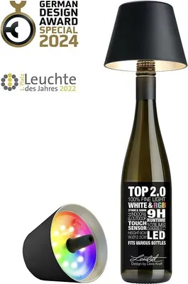 Produktbild von Sompex TOP 2.0 Akku RGBW LED-Flaschenleuchte Schwarz