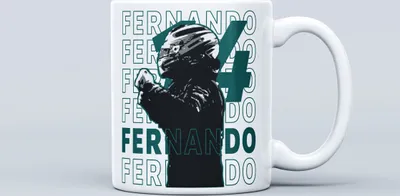Zdjęcie produktu dla Kubek Fernando Alonso z motywem F1, kubek kierowcy F1, kubek kierowcy F1, prezent dla F1, prezent dla Formuły 1