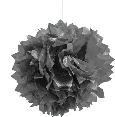 Produktbild von Oblique Unique 3 PomPoms Pompons Seidenpapier Hochzeit Geburtstag Party Deko - grau