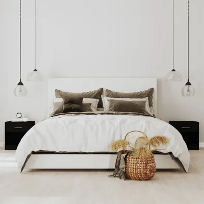 Image de vidaXL Tables de chevet 2 pcs. avec tiroir noir
