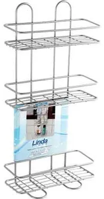 Zdjęcie produktu dla PROSTOKĄTNA PÓŁKA POD PRYSZNIC Z 3 PÓŁKAMI, 26 x 11 x 53 cm (wysokość)