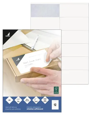 Productafbeelding van Etiket Kangaro ILK 105x48mm, doos à 100 vel, 12 etiketten   per A4 vel