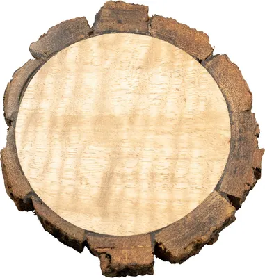 Produktbild von Naturholz-Teller mit Rinde, Ø 8cm Rustikales Kerzenteller für den Esstisch DIY