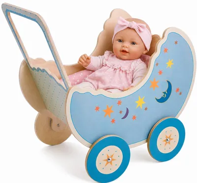 Holz-Puppenwagen Luna, für Puppen bis 50 cm, ab 2 Jahren