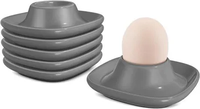 Produktbild von Famanu Eierbecher Set - 6 stapelbare Keramik Eierhalter für weiche Eier