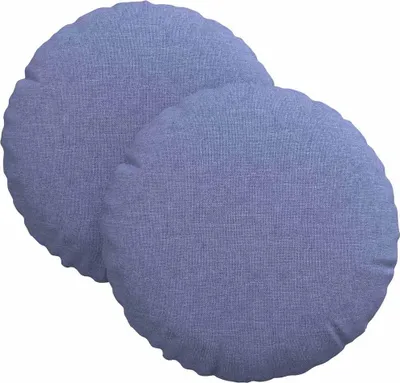 Immagine prodotto di vidaXL Cuscini per seduta, 2 pezzi, tessuto jeans blu, diametro 30 x 13 cm