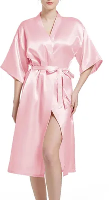 Produktbild von Braut Morgenmantel, Kurze Satin Kimono, Leichtgewicht, Japanisches Design, für den großen Tag