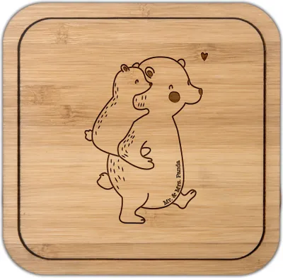 Produktbild von Mr. & Mrs. Panda Tischuntersetzer Papa Bär - Transparent - Geschenk, Opa, Geburtstag, gläseruntersetzer, Untersetzer Kork, Getränkeuntersetzer, Coaster, Vatertag, Aus