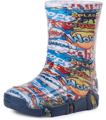 Produktbild von Ladeheid Kinder Mädchen Jungen Gummistiefel Gefüttert SwkBW (Mehrfarbig Wow, 25/26)