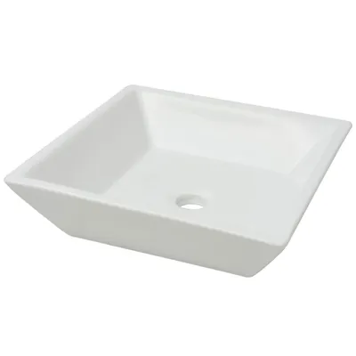 Produktbild von vidaXL Waschbecken Quadratisch Keramik Weiß 41,5 x 41,5 x 12 cm
