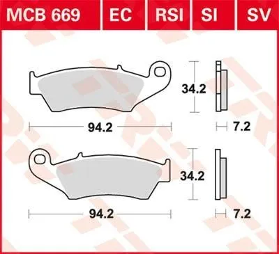 Obrázok produktu pre TRW Bremsbelagsatz EC MCB669EC PR5 MXV450 VT RR125 E9 BBX 508 Enduro Regolarna Competizione E