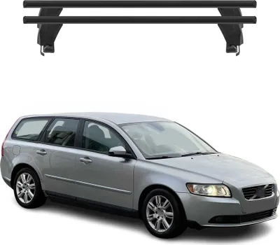 Produktbild von Menabo Dachträger Grundtäger für Volvo V50 2007-2012 FL 50kg Alu Schwarz 2 tlg