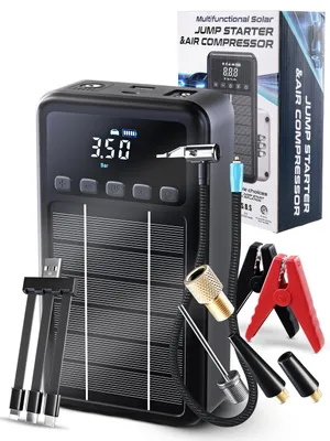 Produktbild von FIX IT FRANK® 4-in-1 Auto Starthilfe mit Kompressor, Powerbank & LED-Notfalllicht, 12V Jump Starter bis 6.0L, Energiestation