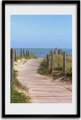 Produktbild von Bild - Bilderrahmen - 40 cm x 60 cm - MDF - Rahmen - Wandkunst - Weg zum Strand