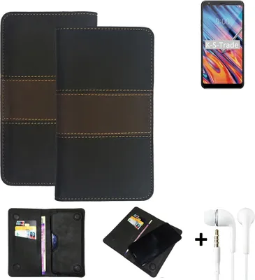 Produktbild von K-S-Trade Handyhülle + Kopfhörer kompatibel mit LG Electronics Stylo 5x Schutzhülle Walletcase Bookstyle Tasche Schutz Case Hülle Wallet Cover