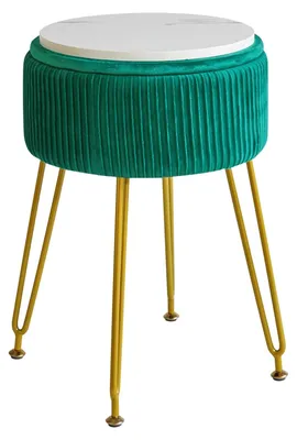 Image de Omgoods - Pouf en velours avec pieds dorés