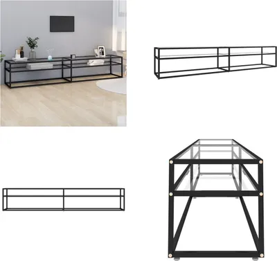 Obrázek produktu pro vidaXL TV skříňka transparentní 220x40x40,5 cm z tvrzeného skla - TV skříňka - TV stojan - TV stolek
