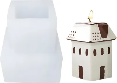 Immagine prodotto di Stampo per candela in silicone Stampo per sapone, casa di Natale, 70 x 60 x 60 mm, 78 ml