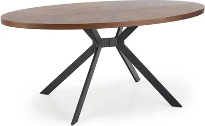 Produktbild von Halmar Oval Esstisch Locarno - Nussbaum / schwarz