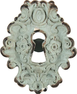 Produktbild von Clayre & Eef Türknauf 5x4x7 cm Grün Braun Metall Oval Blumen
