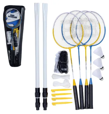Produktbild von Badminton-Set Federballspiel - 4 Spieler - Schläger, Federbälle und Netz - Tragetasche