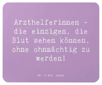 Produktbild von Mr. & Mrs. Panda Mauspad Spruch Tapfere Arzthelferin - Lavendeltraum - Geschenk, Berufe, Mousepad, Geschenke für Berufstätige, Praxisorganisation, Tapferkeit, Mouse Pad
