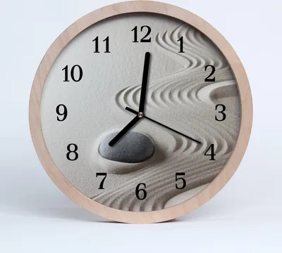 Produktbild von Holzuhr 30fi cm wanduhr - Natur Sandsteine