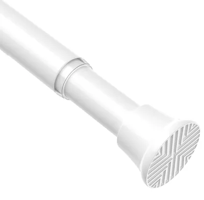 Imagen del producto de Tubo de ajuste con mecanismo de resorte, ajustable de 63 a 112 cm, color blanco, para ventanas