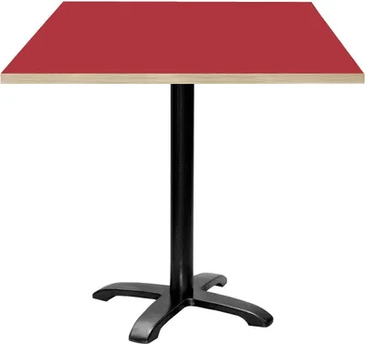 Produktbild von Tisch 70 x 70 cm – Modell Bazila mit roten Holzkanten