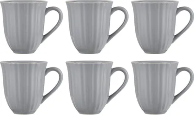 Produktbild von 6er SET Becher, Tassen MYNTE French Grey hellgrau 300ml Steingut Ib Laursen