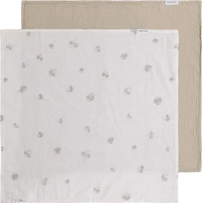 Produktbild von Baby's Only Swaddle Tender - 2-pack - Beige/Clover - 65x65 cm