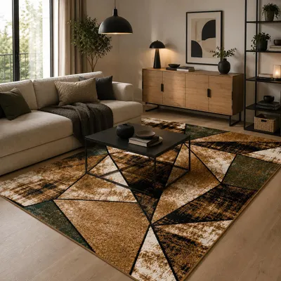 Produktbild von Designer Teppich Brilliant Beige Grün Magic, Größe:80x150 cm