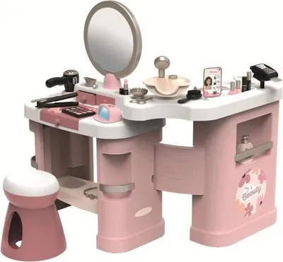 Immagine prodotto di Smoby My Beauty Center 3 in 1, toeletta, salone di bellezza, tavolo da trucco, 26 accessori, dai 3 anni in su