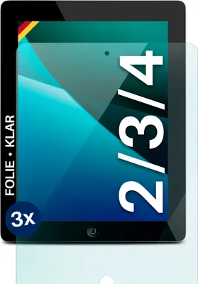 Produktbild von moex® 3x Schutzfolie kompatibel mit iPad 2/3/4 - Displayschutzfolie dünn Folie, Klar