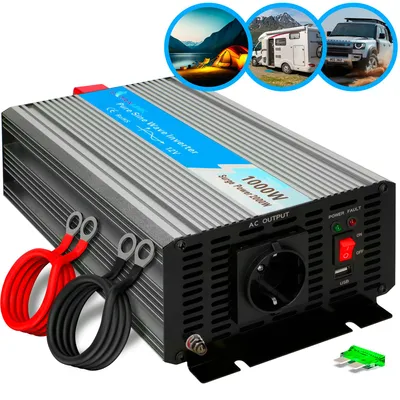 Produktbild von Extralink Spannungswandler 12 V auf 230 V, 1000 W, reiner Sinus