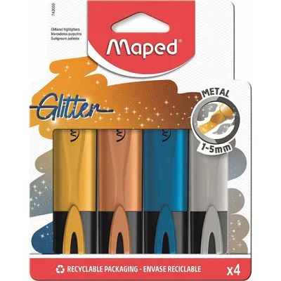 Produktbild von Maped Textmarker GLITTER METAL 4er Etui