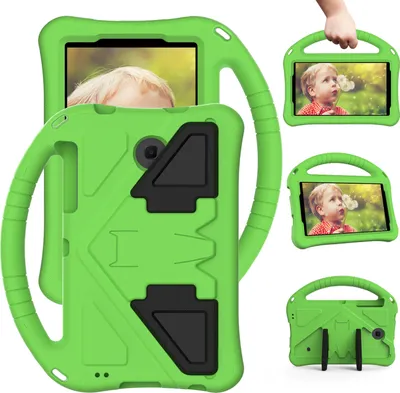 Obrázek produktu pro Dětské pouzdro pro Samsung Galaxy Tab A 7.0 SM-T280/T285/ Tab 4/ Tab 3 7.0 SM-T230/T231/T210/P3200, Eva Lehký nárazuvzdorný skládací stojánek, dětský ochranný kryt Grip Green