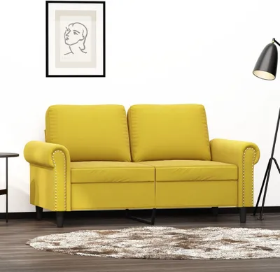 Produktbild von 2-Sitzer-Sofa Gelb 120 cm Samt 359525