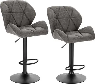 Produktbild von Ergonomischer Barhocker Grau Kunstleder Höhenverstellbar