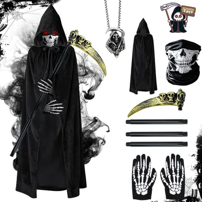 Immagine prodotto di Omgoods - Costume da Halloween, Mietitore, 5 pezzi