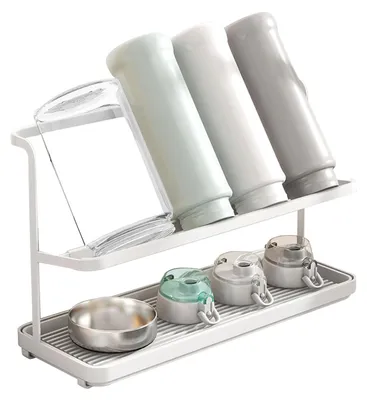 Flaschen-Abtropfgestell, 2 Ablagen, schräg, für Tassen & Gläser