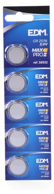 Image de Pile Bouton Cr2016 Max-pro Longue Durée, 3v, Lithium - Edm