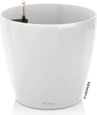 Produktbild von LECHUZA-Pflanzgefäß CLASSICO Premium 60 Weiß Hochglanz | Pflanzgefäß mit Bewässerungssystem | Hochglanz-Oberfläche | Ø 60 x 55,5 cm | 14560