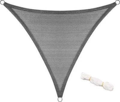 Produktbild von Schattentuch Dreieck - UV-filternd & atmungsaktiv - winddurchlässig HDPE - stabil & nachhaltig - dunkelgrau - 2,5x2,5x3,5 m